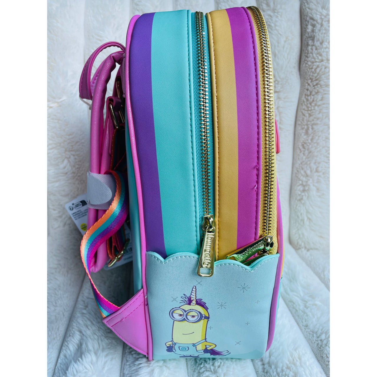 Loungefly Minions Fluffy Unicorn Rainbow Mini Backpack - Planet Toys