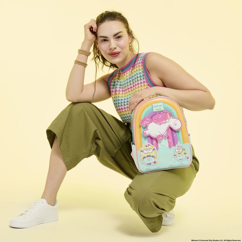 Loungefly Minions Fluffy Unicorn Rainbow Mini Backpack - Planet Toys