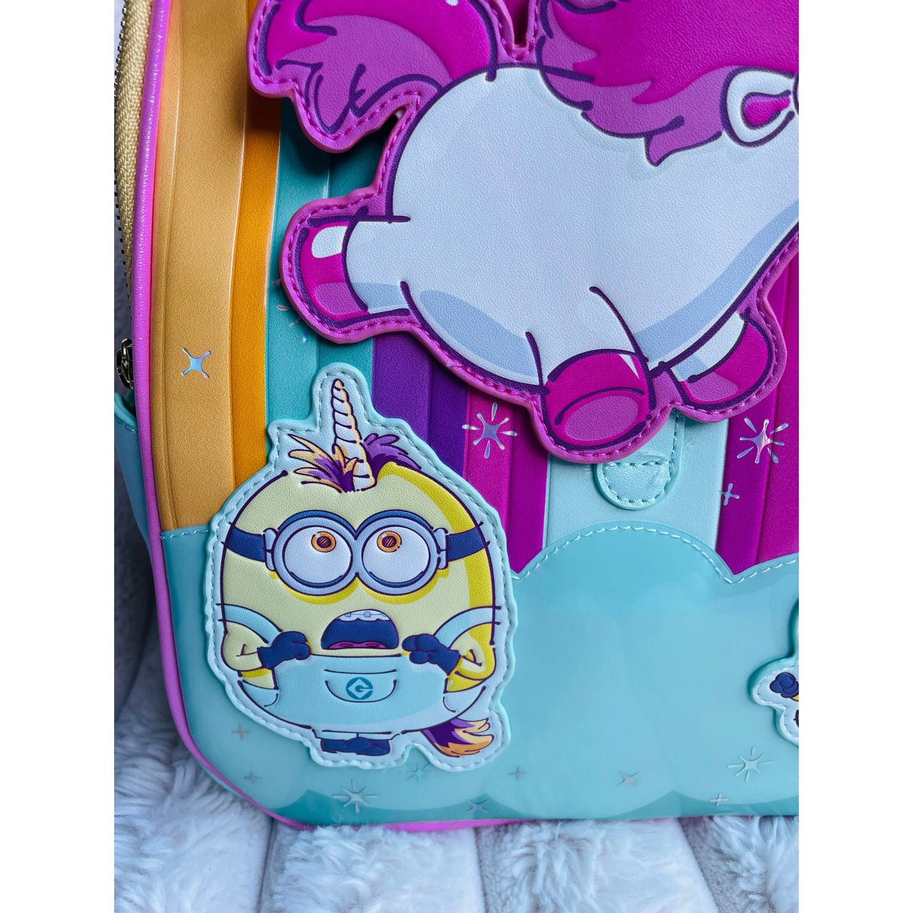 Loungefly Minions Fluffy Unicorn Rainbow Mini Backpack - Planet Toys