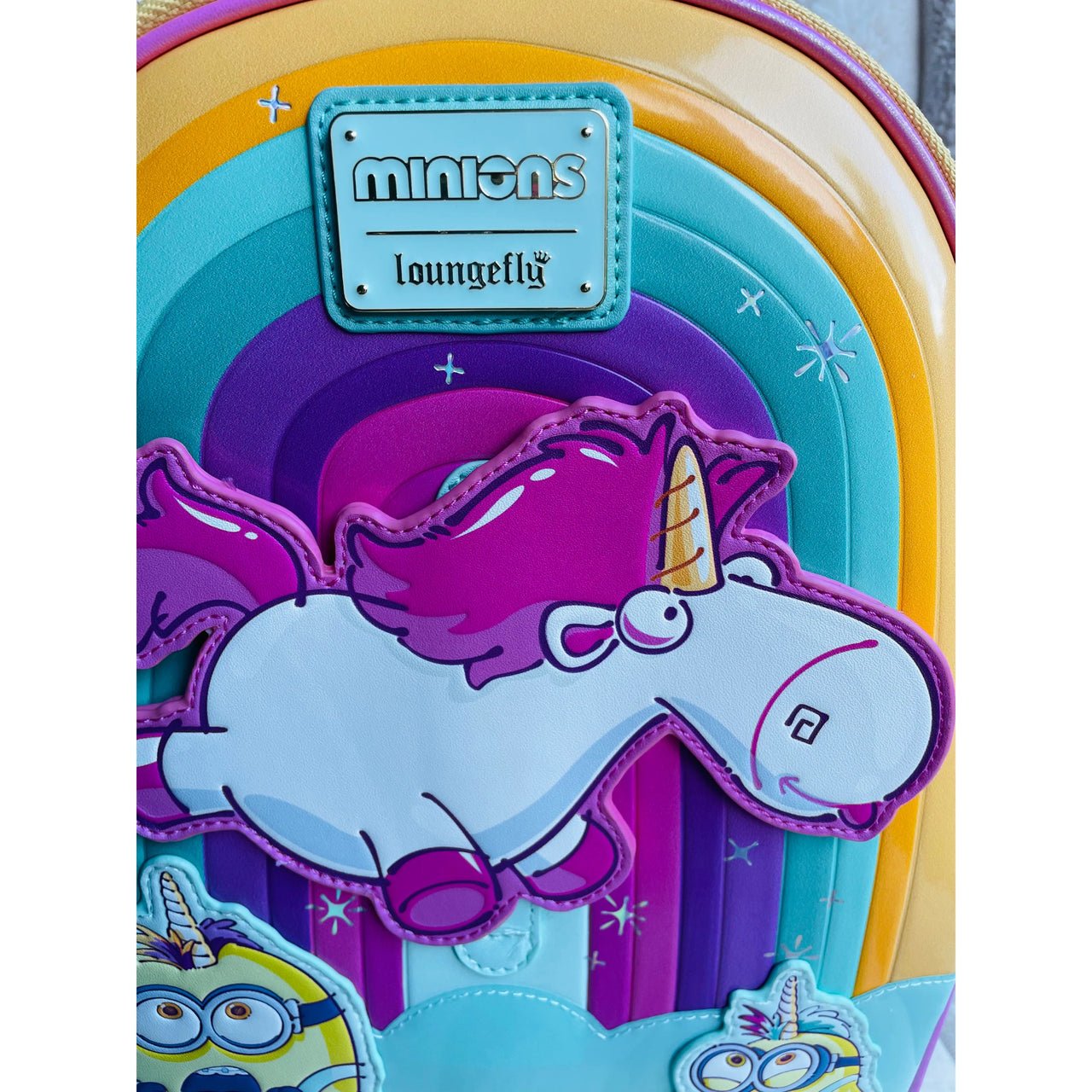 Loungefly Minions Fluffy Unicorn Rainbow Mini Backpack - Planet Toys