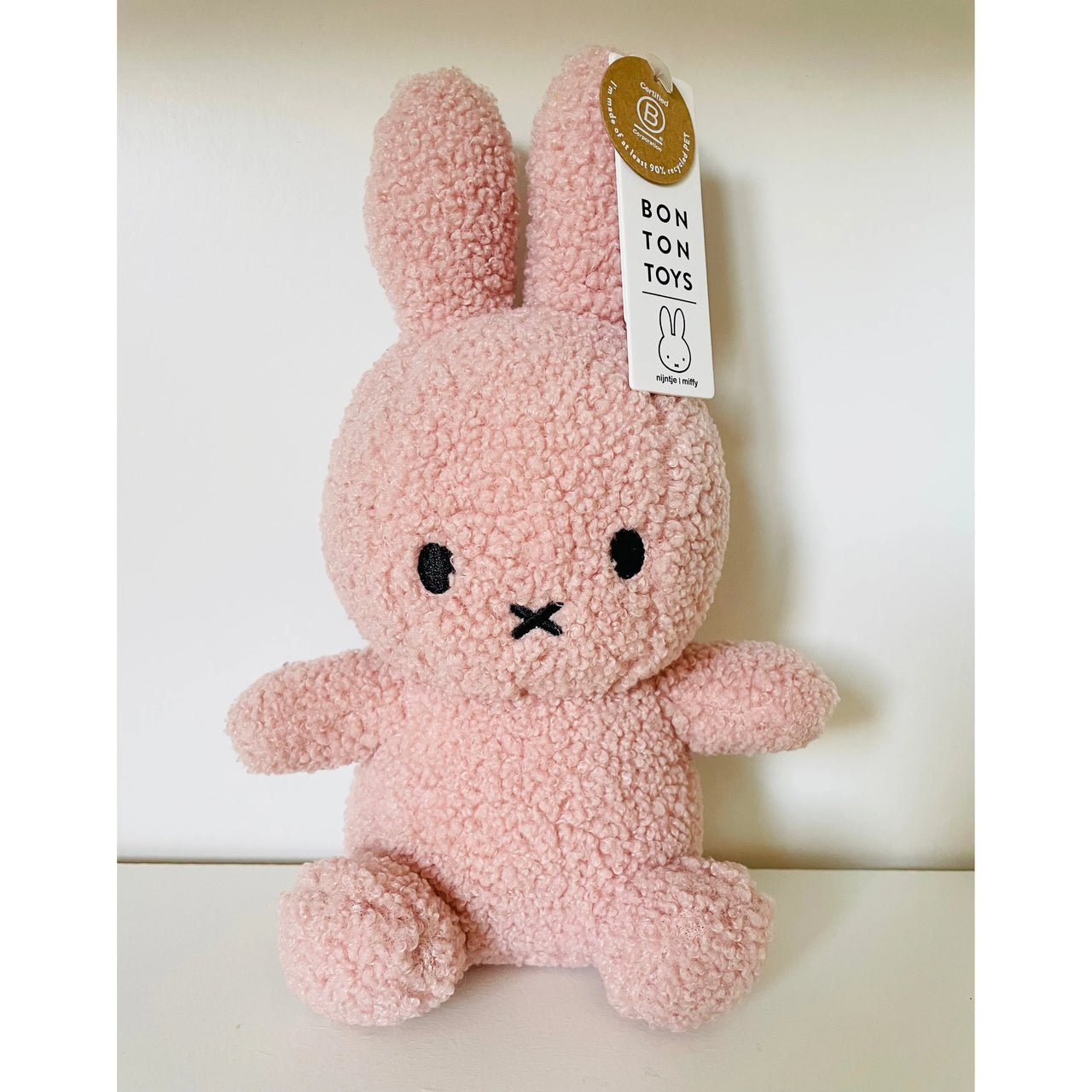 Miffy Tiny Teddy Pink Bunny Plush 23cm - 100% Recycled - Planet Toys