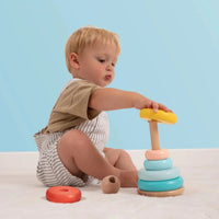 Owl & Fox Wooden Topple Tower - Planet Toys