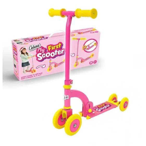 Ozbozz My First Scooter Folding - Pink (4 Wheels) - Planet Toys