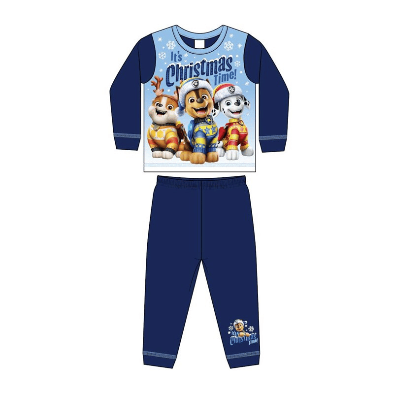 Paw Patrol Long Sleeve Christmas Pyjamas Blue - Planet Toys