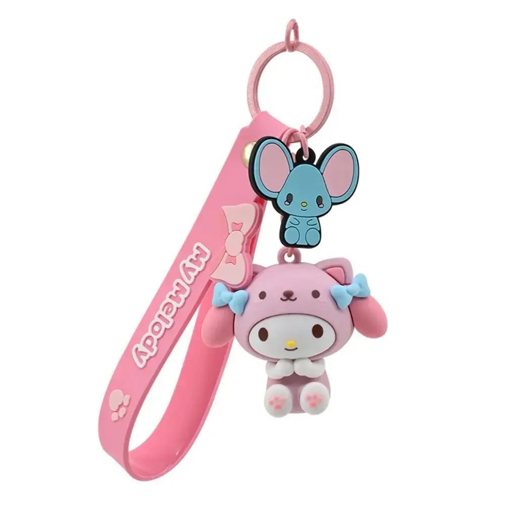 Sanrio Hello Kitty and Friends Animal Series Keychain with Hand Strap - My Melody - Planet Toys