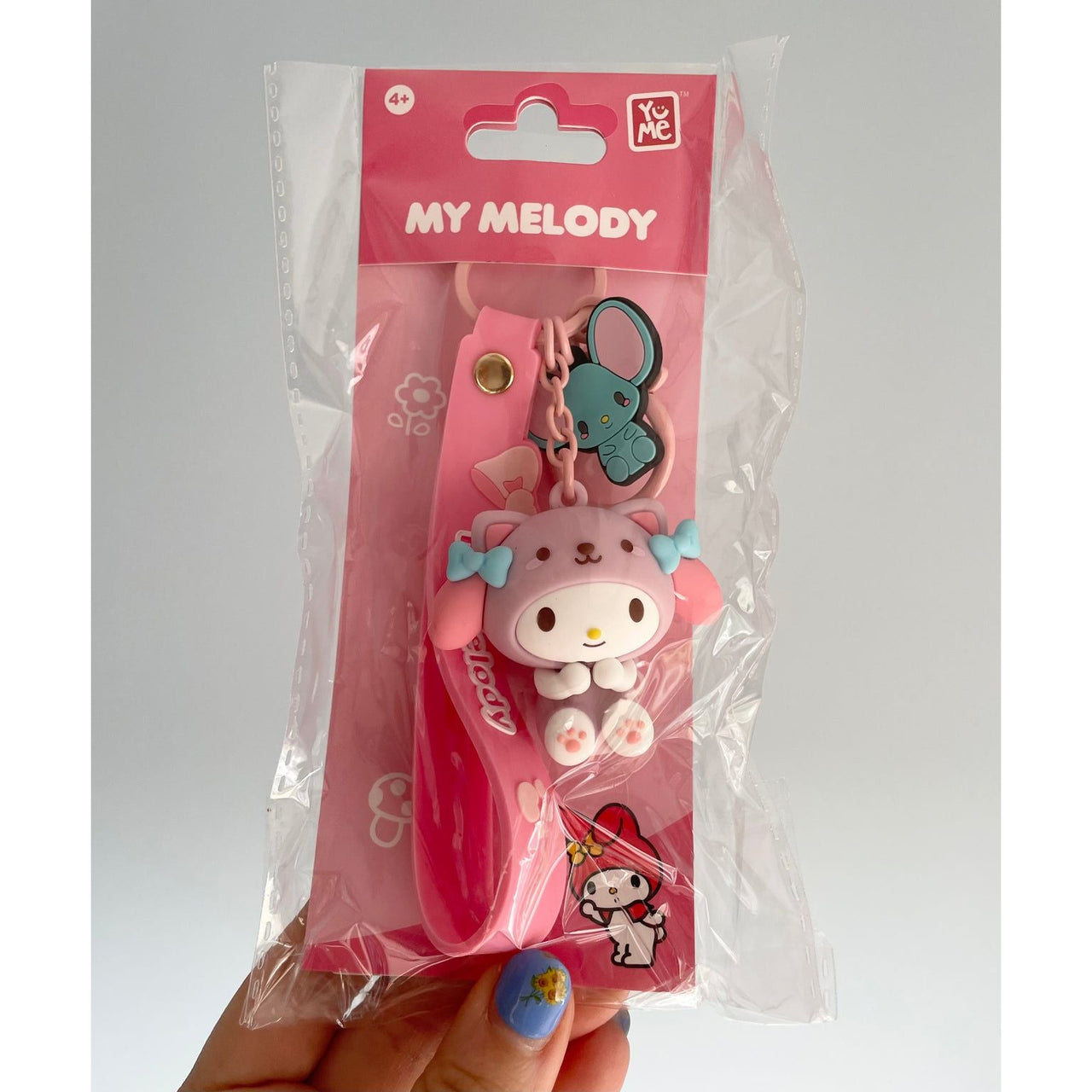 Sanrio Hello Kitty and Friends Animal Series Keychain with Hand Strap - My Melody - Planet Toys
