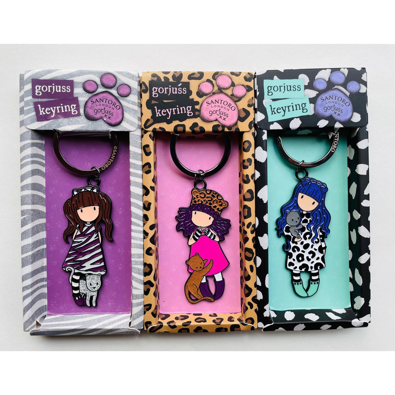 Santoro Gorjuss Keyring in A Gift Box Cat Love - Planet Toys