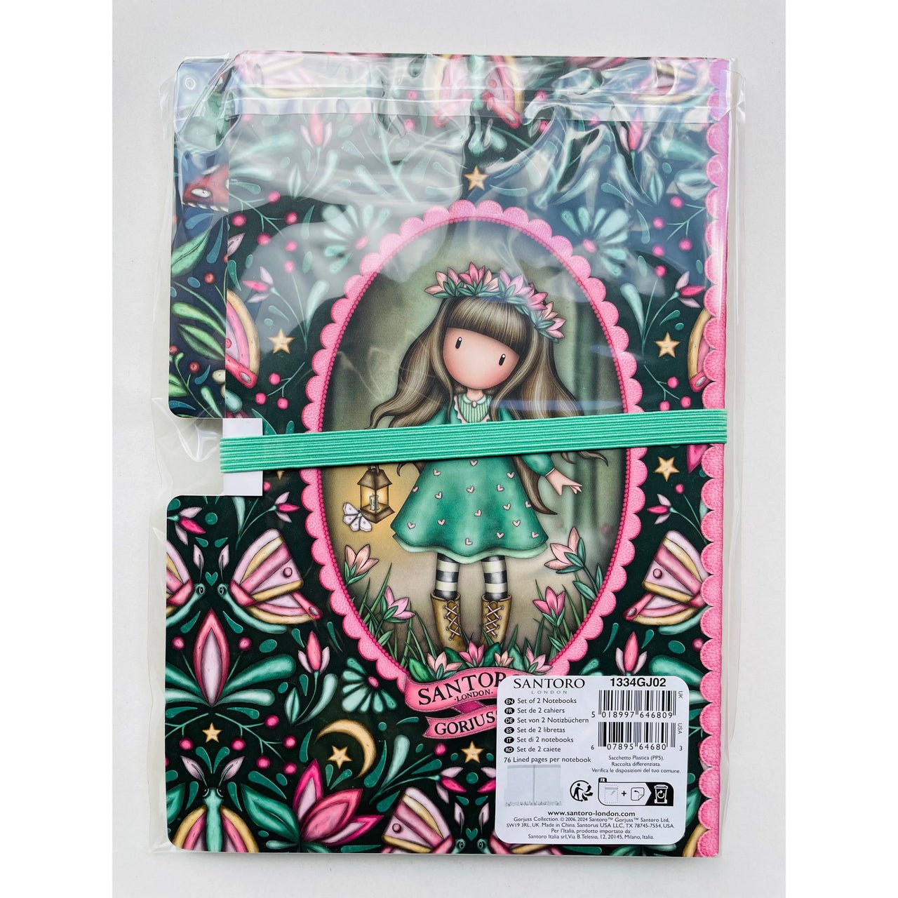 Santoro Gorjuss Set of 2 Stitched Notebooks - Little Mushroom - Planet Toys