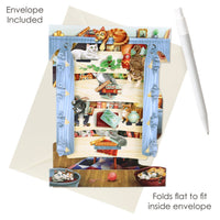 Santoro Swing Card - Cats in the Library - Planet Toys