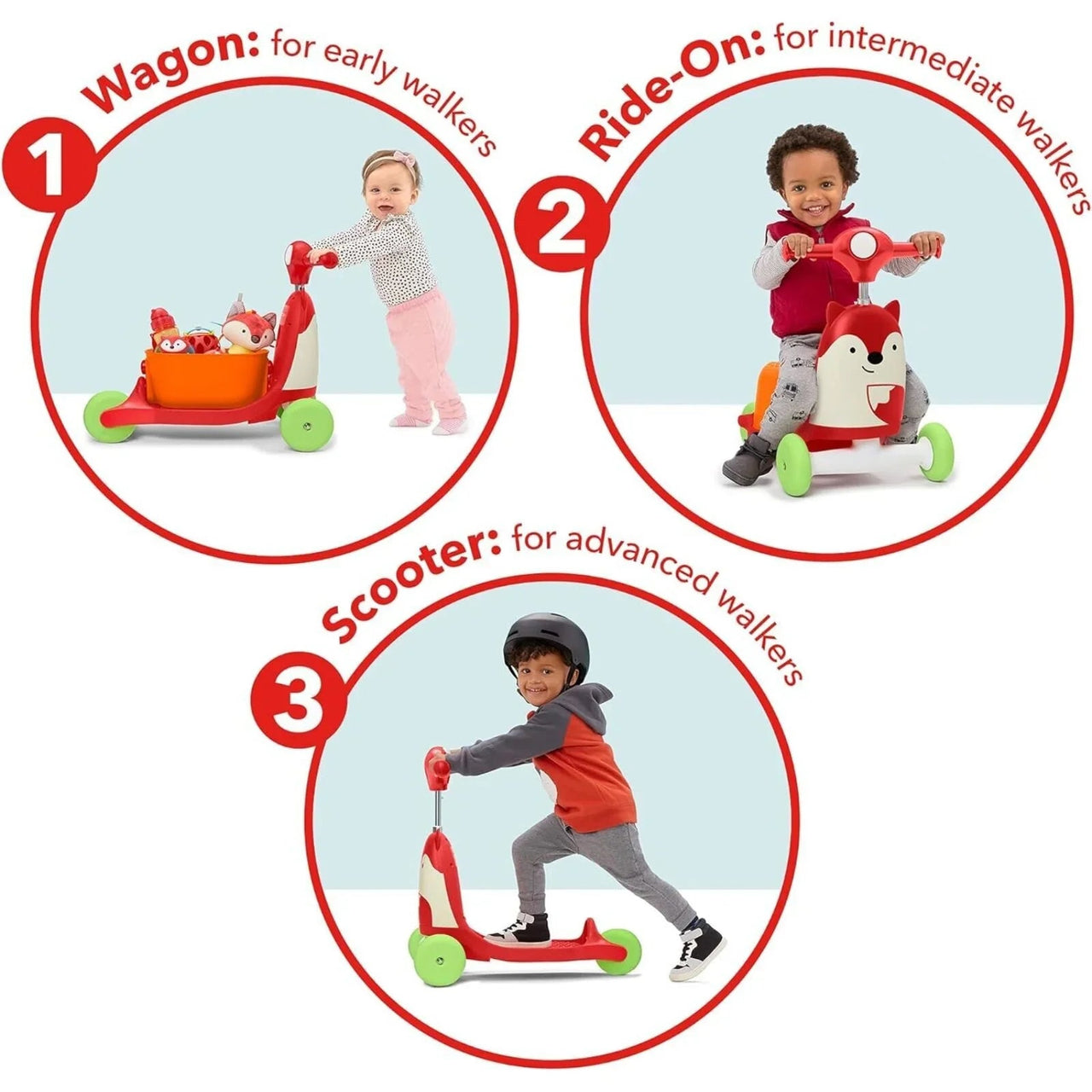 Skip Hop Zoo 3 - In - 1 Ride On - Fox - Planet Toys