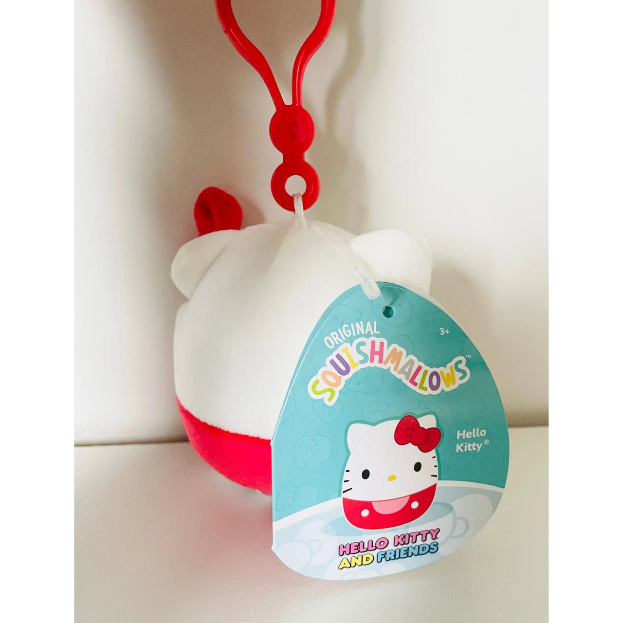 Squishmallows 3.5" Sanrio Hello Kitty Clip - On Plush Hello Kitty - Planet Toys