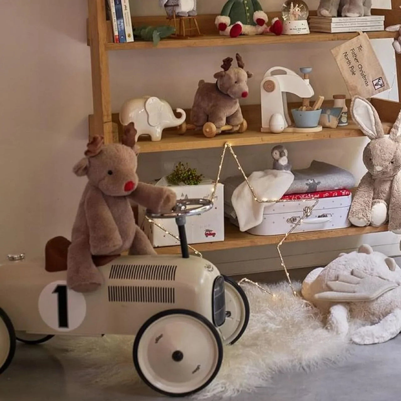 Vilac Ride On Metal Car Toy - Off White - Planet Toys