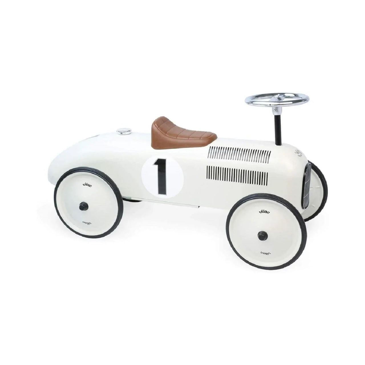 Vilac Ride On Metal Car Toy - Off White - Planet Toys