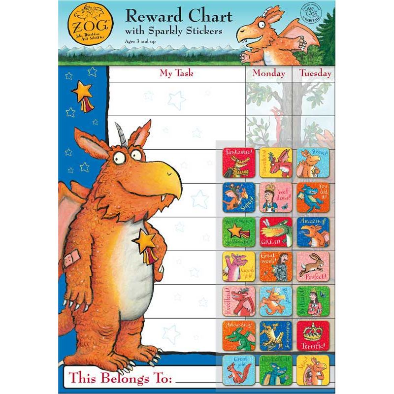 Zog Rewards Chart with Sparkly Stickers - Planet Toys